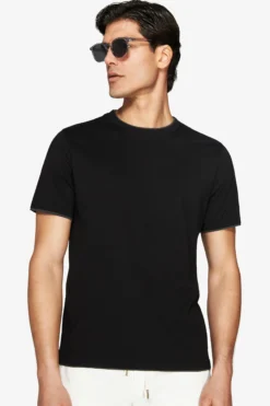 T-shirt in cotone leggero nera DNJ