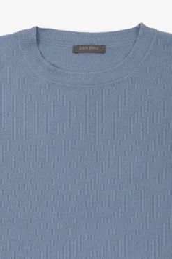T-shirt in maglia nido d'ape celeste