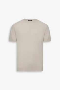 T-shirt in maglia nido d'ape panna