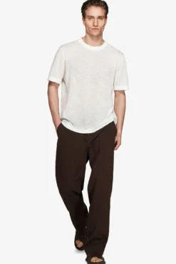 T-shirt misto lino bianca 