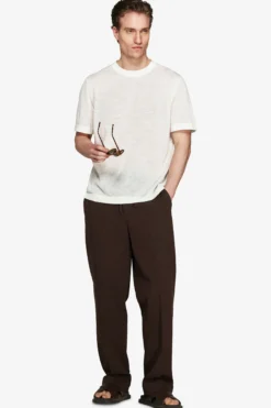 T-shirt misto lino bianca 