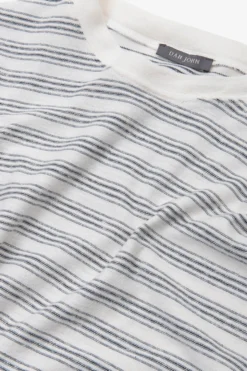 T-shirt righe fine navy